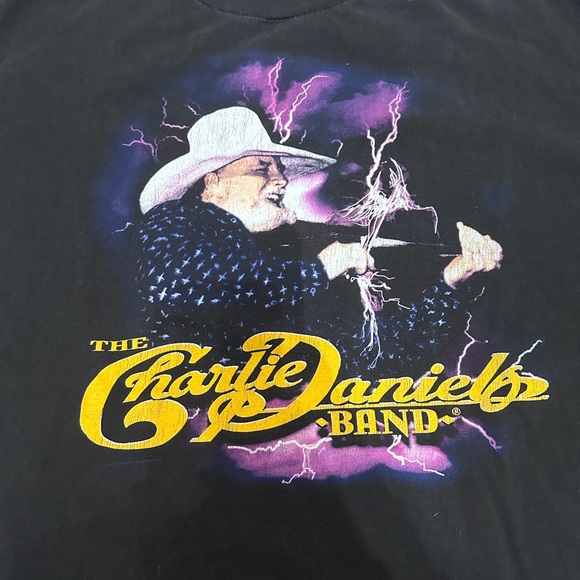 Jerzees Other - Jerzees Black Graphic T-Shirt with Purple and Yellow Accents